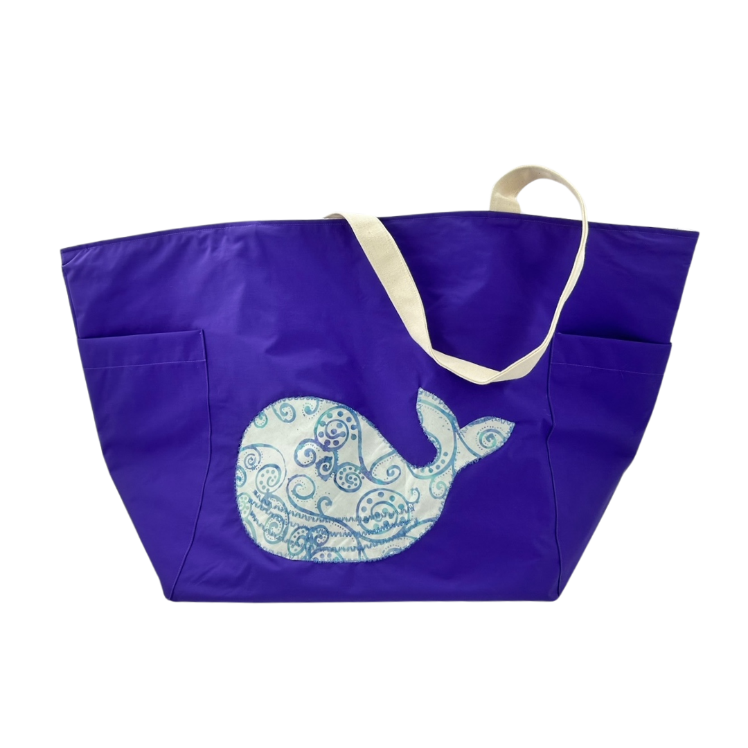 Water Resistant Purple Beach Tote