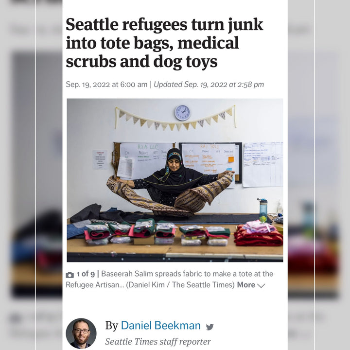 SEATTLE TIMES | Seattle refugees turn junk into tote bags, medical scrubs and dog toys