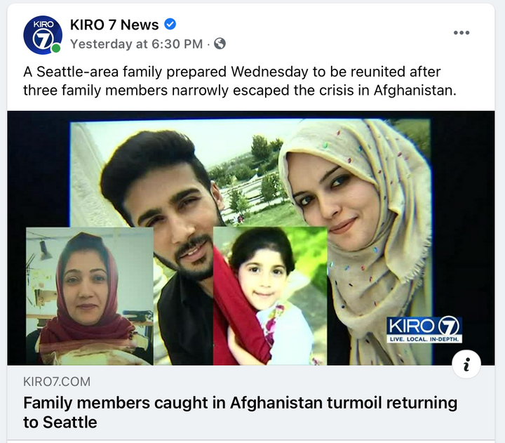 KIRO-7: Family members caught in Afghanistan turmoil returning to Seattle
