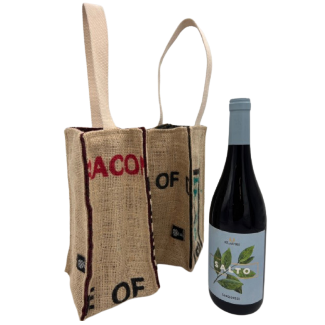 Burlap wine tote hotsell
