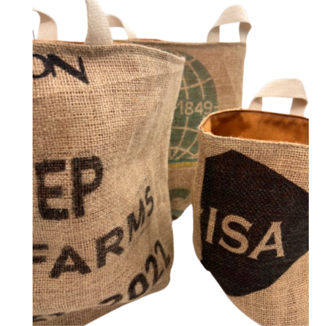 Coffee Bean Burlap Baskets