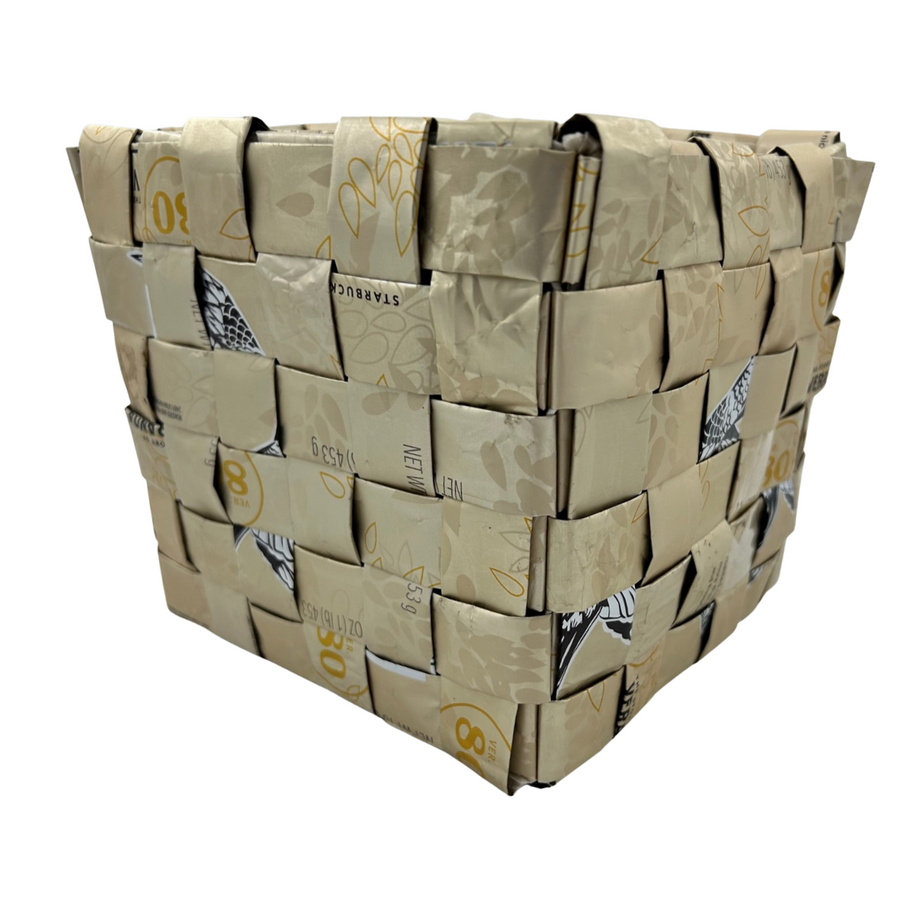 Woven Basket (upcycled from coffee bags)
