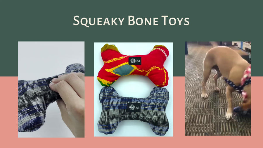Bone-Shaped Squeaky Dog Toy